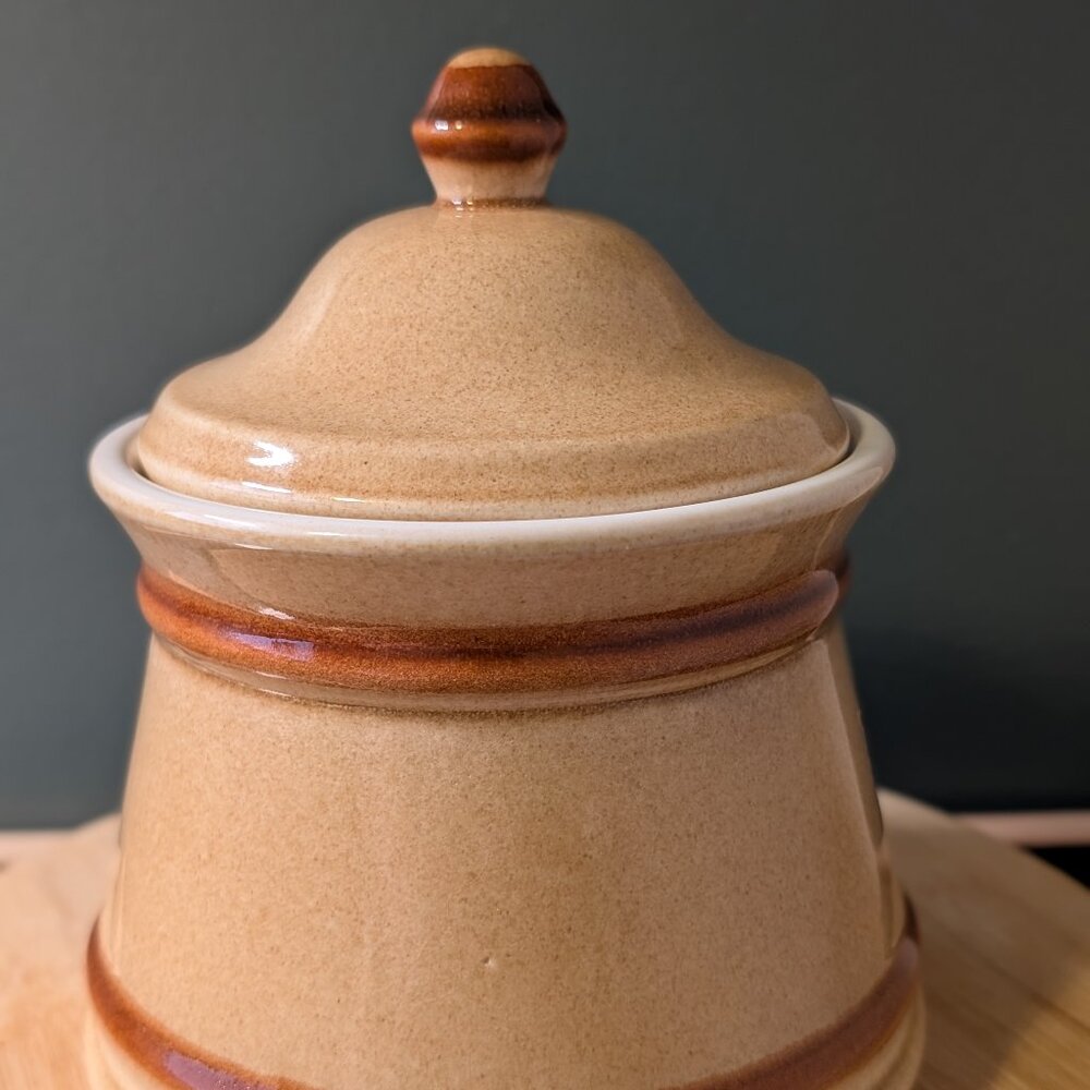 Vintage Ceramic Tan and Brown Cookies Jar